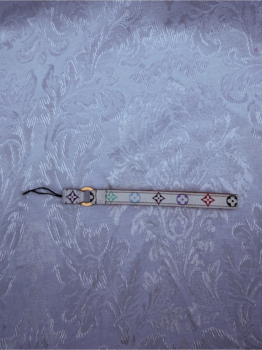 Louis Vuitton X Murakami Leather Wristlet / Phone Strap Charm With Coa